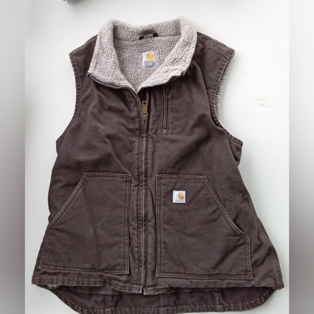 Carhartt Dark Brown Sherpa-Lined Women's Work Vest